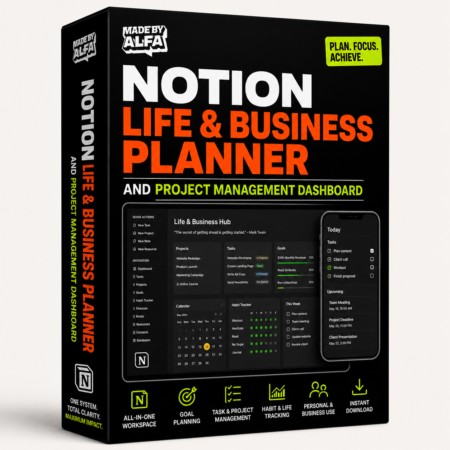 Notion Life & Business Planner and Project Management Dashboard